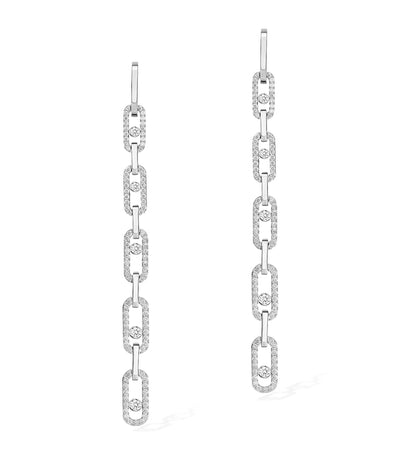 Harrods Messika Move Link White Gold and Diamond Earrings (1.45ct)- Buy online at McGrocer