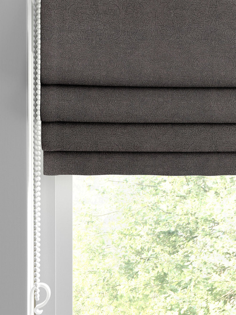 William Morris At Home Grey Lodden Embroidery roman blind, imported from the UK