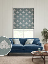 Next William Morris At Home Blue Marigold Tree Embroidery Made to Measure 100% Cotton Roman Blinds- Buy online at McGrocer