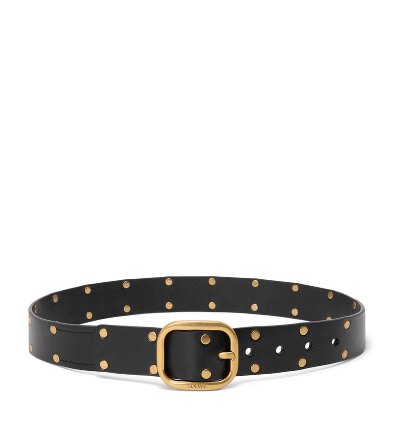 LOEWE leather studded buckle belt 3.5cm, imported from the UK