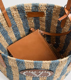 Valentino Garavani straw bucket bag with VLogo, UK version
