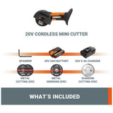 Worx cordless mini cutter 76mm, imported from the UK