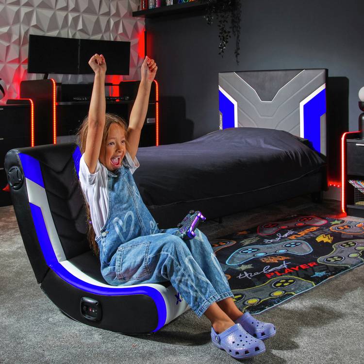 X Rocker Solo eSports 2.0 junior gaming chair in blue (British brand)