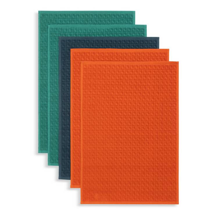 Habitat geo circles terry tea towels 66x46cm, imported from the UK