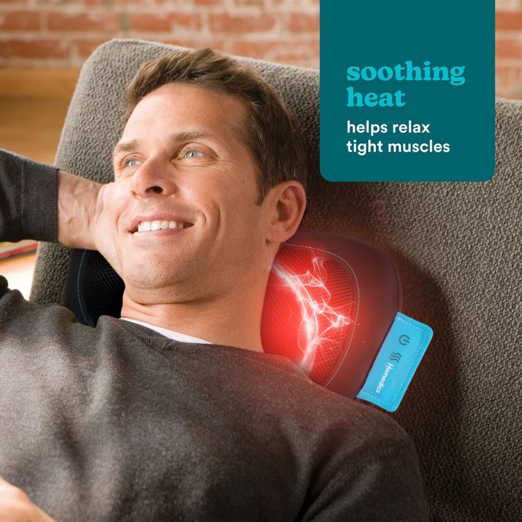 Homedics portable shiatsu pillow with soothing heat, UK version