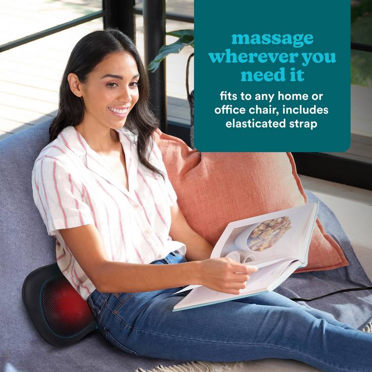 Homedics portable shiatsu pillow with soothing heat, UK version