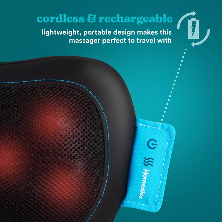 Homedics portable shiatsu pillow with soothing heat, UK version