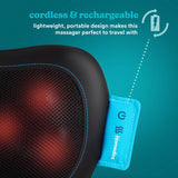 Homedics portable shiatsu pillow with soothing heat, UK version