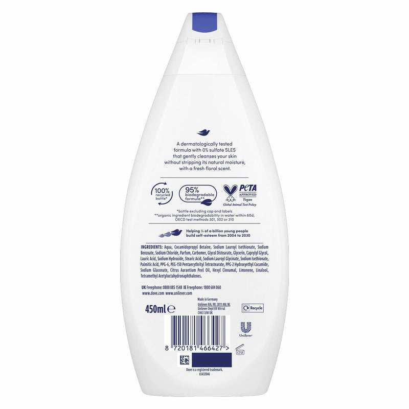 Dove body wash aloe and birch water 6 x 450ml - British product