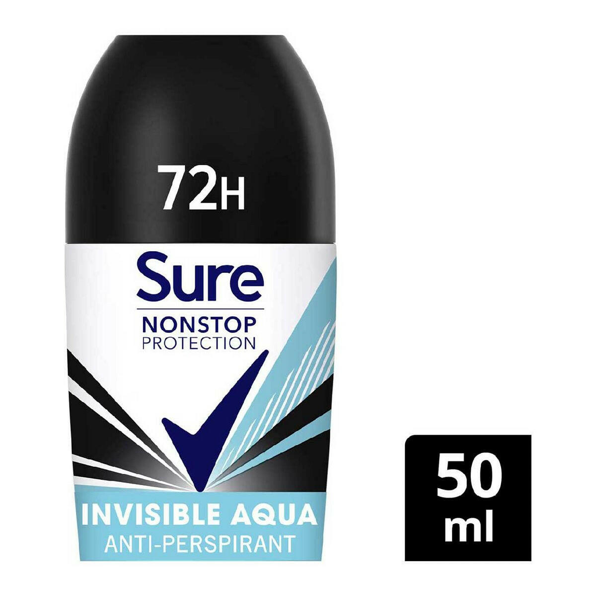Sure Women Nonstop Invisible Aqua Antiperspirant Deodorant Roll On 50ml GOODS Boots