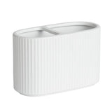Argos Home white ribbed ceramic toothbrush caddy 10.7x17x7.5cm, imported from the UK