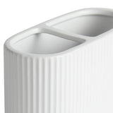 Argos Home white ribbed ceramic toothbrush caddy 10.7x17x7.5cm, imported from the UK