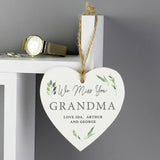 Personalised botanical wooden heart decoration (British brand)
