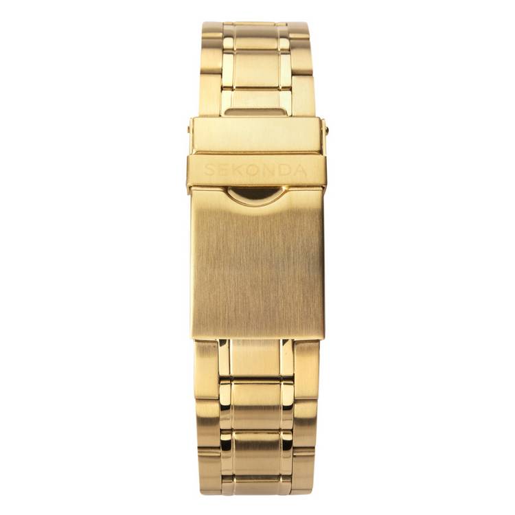 Sekonda men's gold plated bracelet watch 43mm - British product