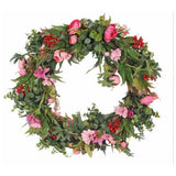 Garden XP artificial summer wreath with fabric flowers and foliage, UK version