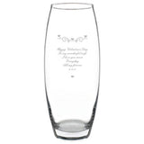 Personalised bullet vase hearts and swirls 22cm (British brand)