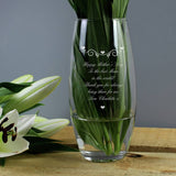 Personalised bullet vase hearts and swirls 22cm (British brand)