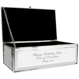 Personalised mirrored jewellery box with three compartments - British product
