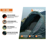 Vango Tay 300 three-person dome tent, UK version