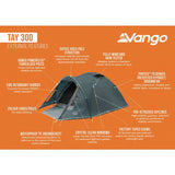 Vango Tay 300 three-person dome tent, UK version