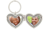 Personalised silver heart photoframe keyring, imported from the UK