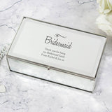 Personalised jewellery box with hearts and swirls design, mirrored glass, three compartments, UK version