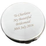 Personalised silver compact mirror 5.7cm (British brand)