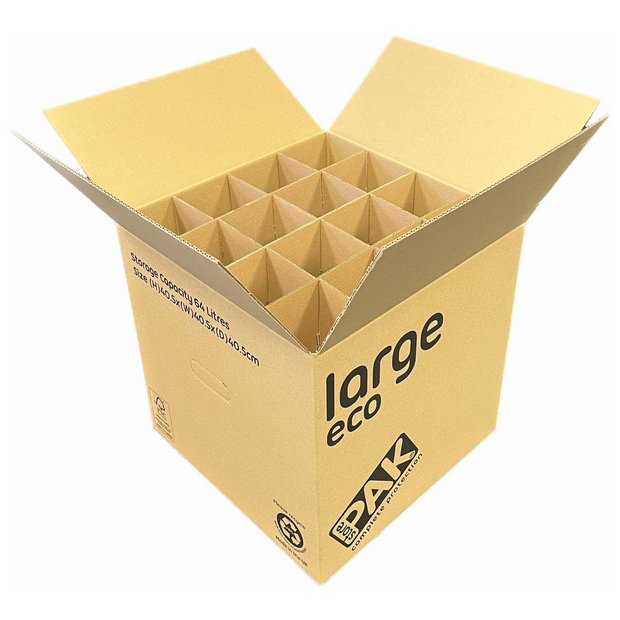 StorePAK glass moving box with 32 divisions 40.5cm, imported from the UK