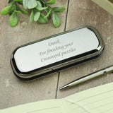 Personalised chrome pen set with engraving box 14cm - British product
