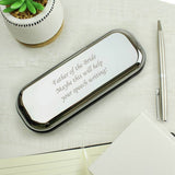 Personalised chrome pen set with engraving box 14cm - British product