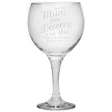 Argos Personalised Message Mum Gin Glass 650ml- Buy online at McGrocer