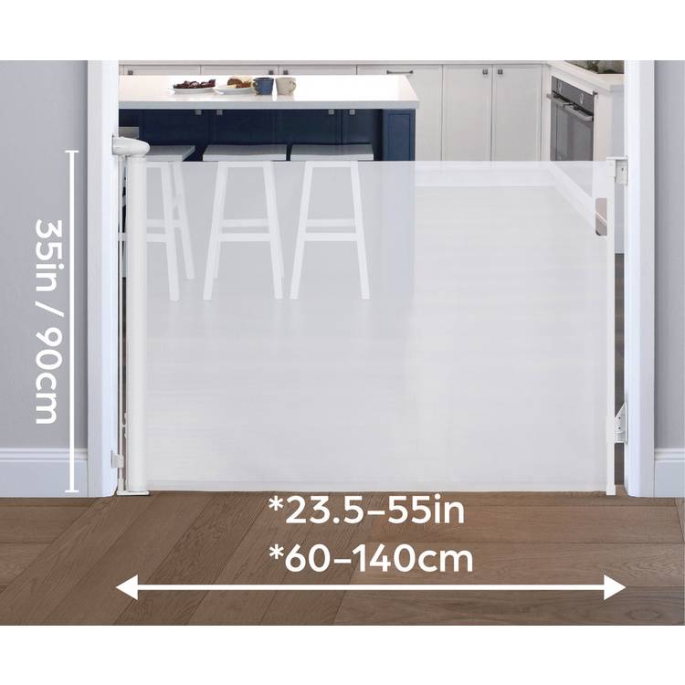 Dreambaby retractable gate white 60-140cm, imported from the UK