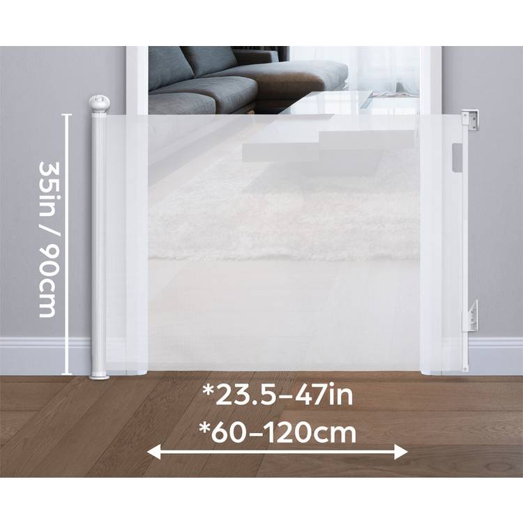 Dreambaby retractable gate white 60-140cm, imported from the UK
