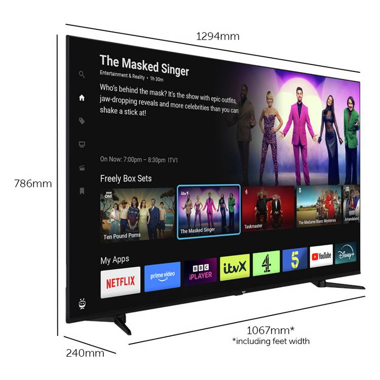 Bush 58 inch 4K UHD Smart TV 58UT24SB - British brand