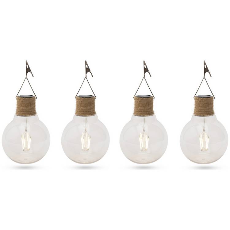 Habitat solar lightbulbs warm white 4-pack imported from the UK