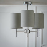 Argos Home Candelabra ceiling light grey steel fabric shades - British product