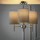 Argos Home Candelabra ceiling light grey steel fabric shades - British product