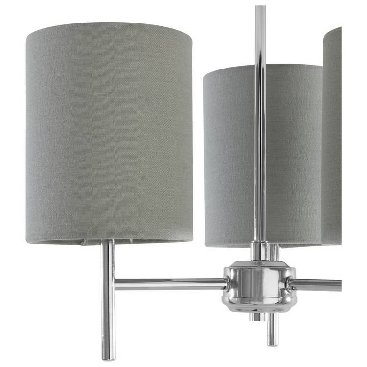 Argos Home Candelabra ceiling light grey steel fabric shades - British product