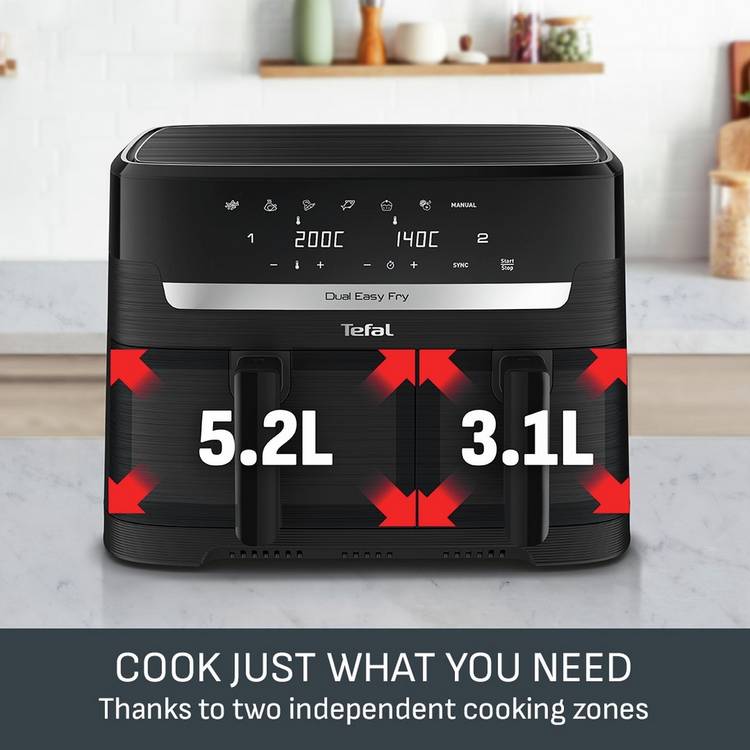 Tefal dual air fryer EY901N40 8.3L - British product