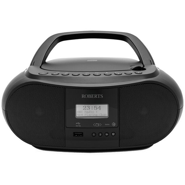 Roberts Zoombox 4 portable DAB/FM/CD boombox black, imported from the UK
