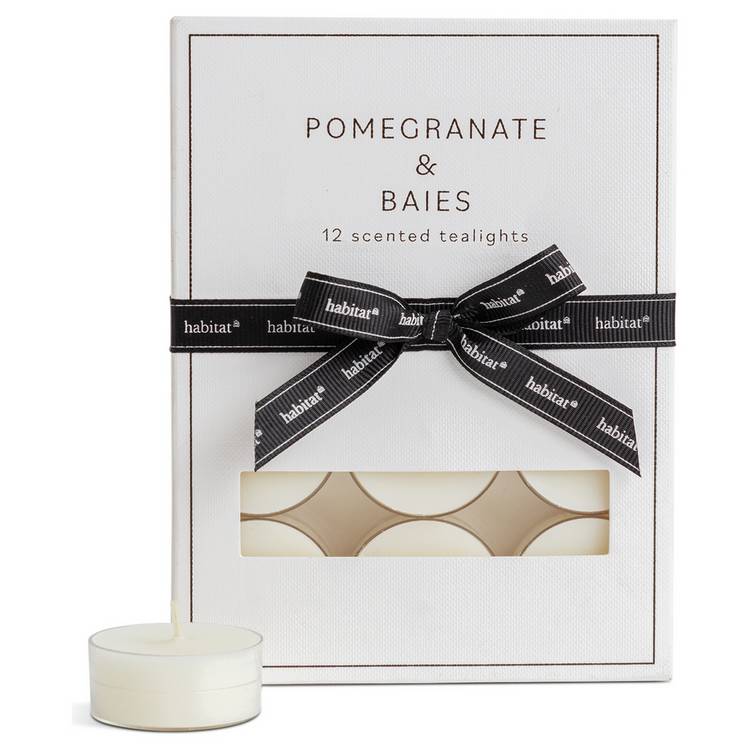 Habitat tealight candles pomegranate and baies pack of 12, imported from the UK