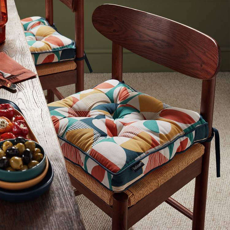 Habitat Geo multicoloured seat cushions pack of 2 - British product