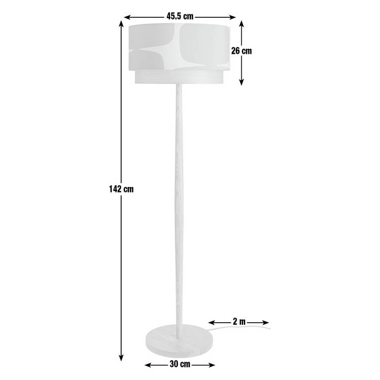Habitat x Scion Lohko floor lamp with solid ash base, UK version