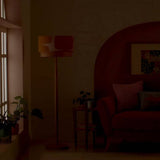 Habitat x Scion Lohko floor lamp with solid ash base, UK version