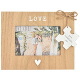 Love Story brown wooden photo frame 17x23cm, UK version