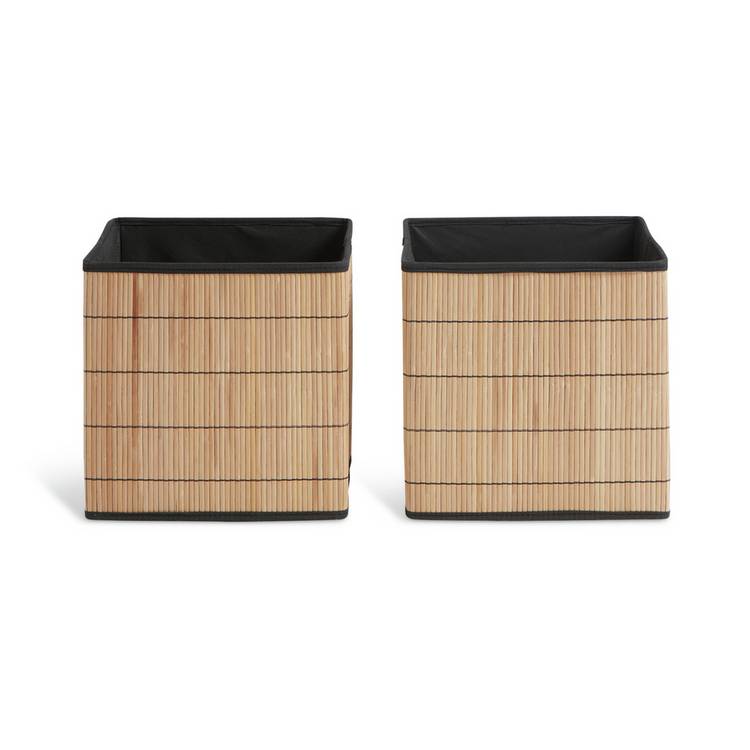 Habitat bamboo storage boxes set of 2 natural, imported from the UK