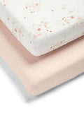 Mamas & Papas floral pink cotbed sheets 2-pack, imported from the UK