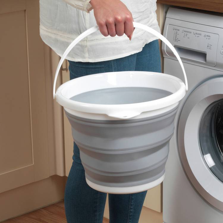 Beldray collapsible laundry bucket grey 10 litre, imported from the UK