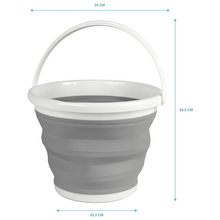 Beldray collapsible laundry bucket grey 10 litre, imported from the UK