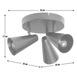 Argos Home matte black steel 3-light spotlight plate (British brand)